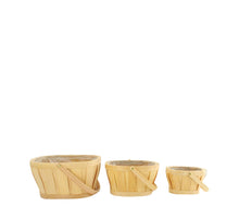 S/3 Korb Tannenholz mit Kunststoff 28x22x28cm FSC 100% Natural
