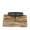 Kerzenhalter aus Pappelrinde 12x12x7cm FSC 100% Natur