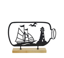 Statue aus Kiefernholz 28x4,5x18cm FSC 100% Natur/Schwarz