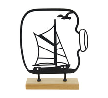 Statue aus Kiefernholz 18x4,5x21cm FSC 100% Natur/Schwarz