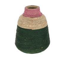 Vase seagrass / bamboo 25x25x33cm Mixed colors