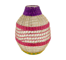 Vase seagrass / bamboo 25x25x33.5cm Multi colors