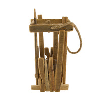 Lantern poplar wood with glass 19x19x38cm FSC 100% Natural