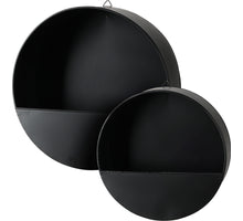 2ER SET WANDDEKORATION METALL D32/25 B11/8CM SCHWARZ