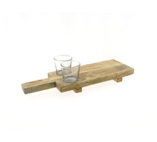 Schneidebrett+Glas 40cm Natur