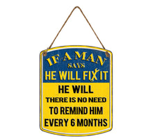 Wandaufhänger Metall He Will Fix It 28x35cm