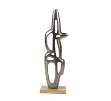Aluminium Skulptur ''Organic'' Nickel antik 11x4x48cm auf m