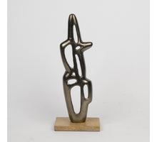 Aluminium Skulptur ''Organic'' Nickel antik 10x4x37cm auf m