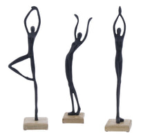Aluminium-Skulptur Schwarze Dame 50x17cm Mix von 3