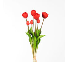 Real Touch Tulpe Dubble Bundle x7 L44cm Rot