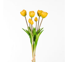 Real Touch Tulpe Dubble Bundle x7 L44cm Gelb