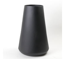 Vase Metall Schwarz Textur Ø16x23cm