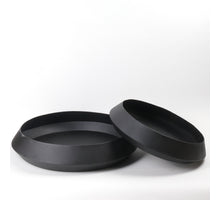 Set/2 Schalen Metall Schwarz Textur Ø55x10cm
