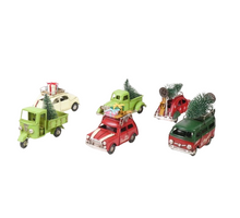 Weihnachtsanhänger Auto klein, 6er-Set, Metall, C 11x5x8cm