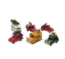 Weihnachtsanhänger Auto klein, 6er-Set, Metall, B 11x5x8cm