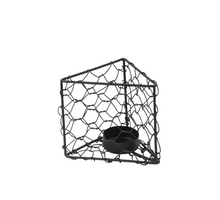 Teelichthalter Metall 10x9x9cm Schwarz