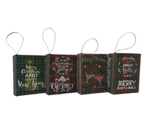 Bücher zum Aufhängen 9,5x7cm Weihnachtsmix C