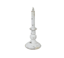 Candleholder LED  Ø11x27,5cm Antique White
