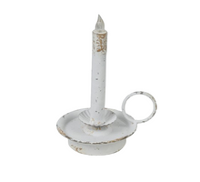 Candleholder LED  Ø12,5x21cm Antique White