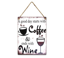 Wall Hanger 30x40cm Metal Coffee & Wine