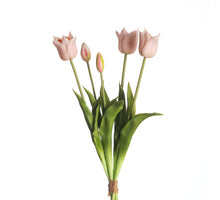 Real Touch Tulpenbund x5 L45cm Hellrosa