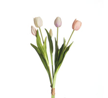 Real Touch Tulpenbund x5 L40cm Mix Lila