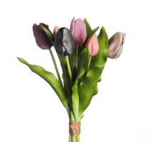 Real Touch Tulpenbund x7 L31cm Mix Mauve