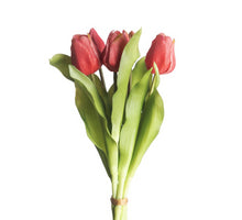 Real Touch Tulpenbund x5 L31cm Beauty (Fuchsia)