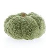 Stoffen pompoen in crewel-stijl met houten steel 9x9cm L.Green