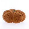 Stoffen pompoen in crewel-stijl met houten steel 12x10cm Orange