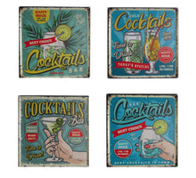 Wall Hanger Tin 20x20cm Cocktails Mix/4