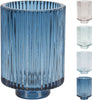 KERZENLEUCHTER GLAS DUO D6,5 H9CM 4 FARBEN SORTIERT