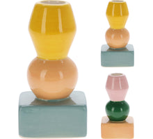 Kerzenständer-Mix, stapelbar, Keramik, Ø6 cm, H12,5 cm, 2 verschiedene Designs.