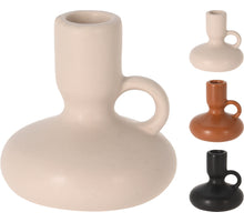 KERZENSTÄNDER KERAMIK MATT TON D9 H9CM 3 SORTIERTE FARBE
