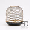 NETZ-TISCHLATERNE ELVISSA L SCHWARZ/GOLD 20X20X20 CM