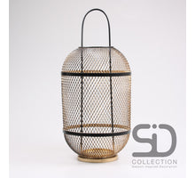 LATERNE GEMÜTLICH IBIZA XL SCHWARZ/GOLD 25X25X55 CM