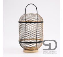 LATERNE GEMÜTLICH IBIZA L SCHWARZ/GOLD 20X20X41 CM