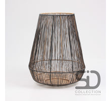DRAHTLATERNE XL SCHWARZ/GOLD 26X26X33 CM
