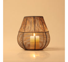 DRAHTLAMPE  L MILLER GRAU/GOLD 20X20X20,5 CM