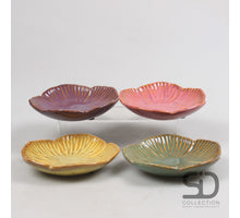 ONDERBORD L FLOWER SAMMIE KERAMIEK 4 ASSORTIE 20.5X20.5X3 CM