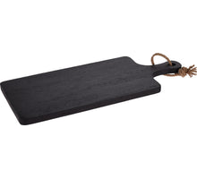 SCHNEIDEBRETT GUMMIHOLZ SCHWARZ MIT GRIFF 50X15X2CM