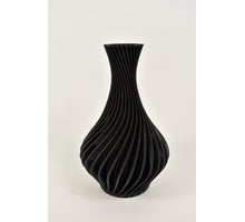 Spirale Vase schwarz, 3d gedruckt D14 H22cm