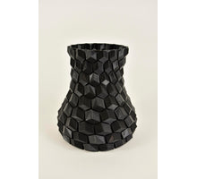Wabenförmige Vase schwarz, 3d gedruckt D20 H22cm