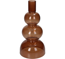 Teelichthalter Glasblumenabziehbild 3farbig sortiert D8 H9cm
