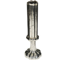 Vase Flöte Glas Silber 9x9x26.5cm