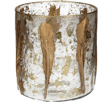 Kerzenständer Feder Glas Gold 15x15x15cm