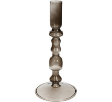 Kerzenständer Glas Taupe 9x9x19,5cm