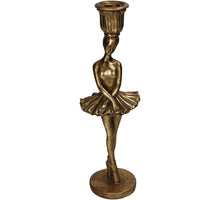 Kerzenhalter Ballerina Polyresin Gold 9x8x29cm