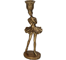 Kerzenhalter Ballerina Polyresin Gold 9x8x28cm
