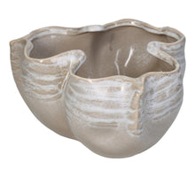 Übertopf Feines Steingut Beige 24x23.5x13.5cm